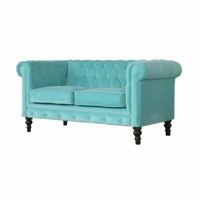 Turquoise Velvet Chesterfield Sofa