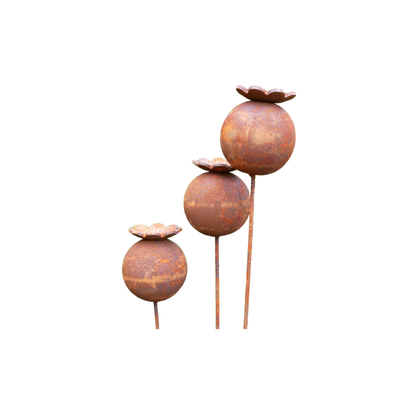 Poppy Head Garden Art