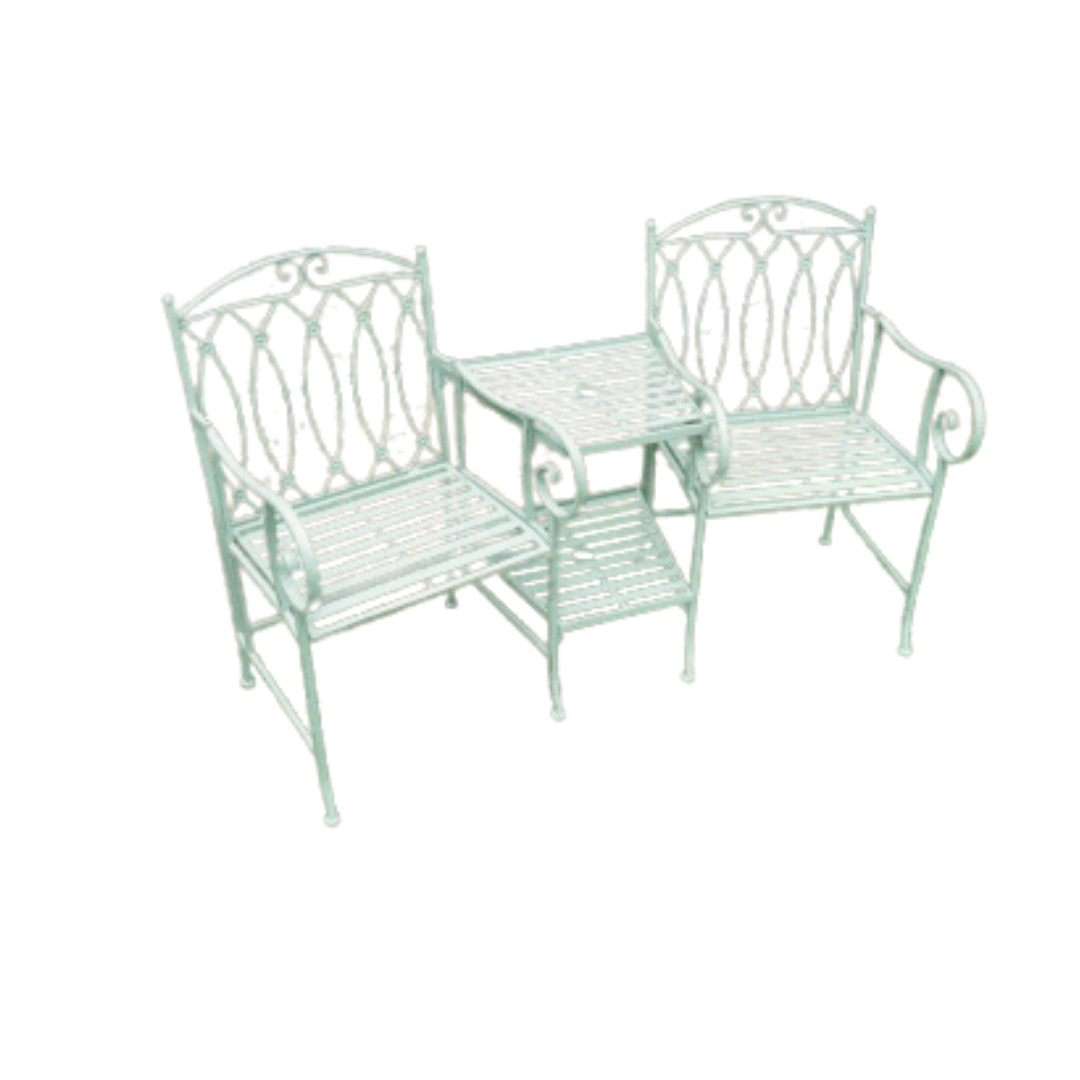 In pistachio green colouring, this Lovers bench is also suitable for long standing relationships too!