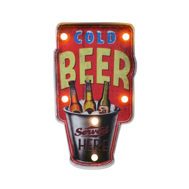 Light Up Beer Bucket Sign