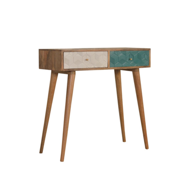 Acadia White Teal Console Unit