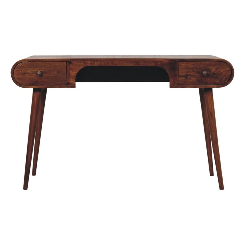 See the sleek lines of the Charterhouse Desk in a lovely rich chestnut finish