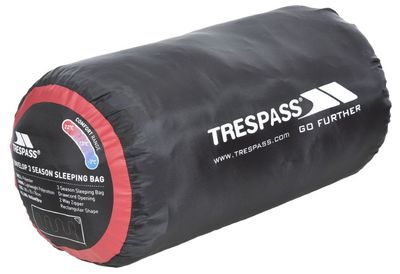 Trespass Black Single Sleeping Bag Rolled Up and in bag