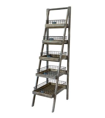Graduated Wooden Step Ladder Shelving