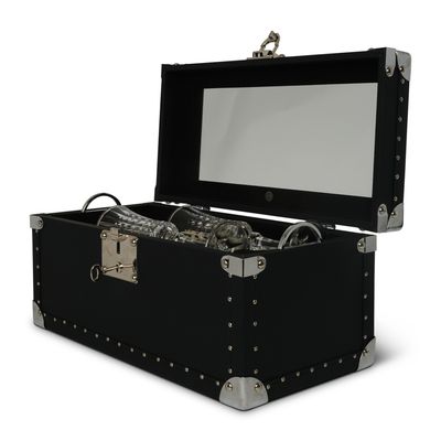Unlock the box and open up the box. Two beautiful glasses meet your eyes.