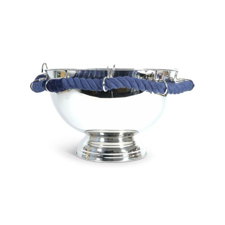 Imagine this top notch Champagne Cooler on your table or on a stand, with its blue rope and impressive brass and steel finish.
