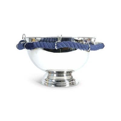 Imagine this top notch Champagne Cooler on your table or on a stand, with its blue rope and impressive brass and steel finish.