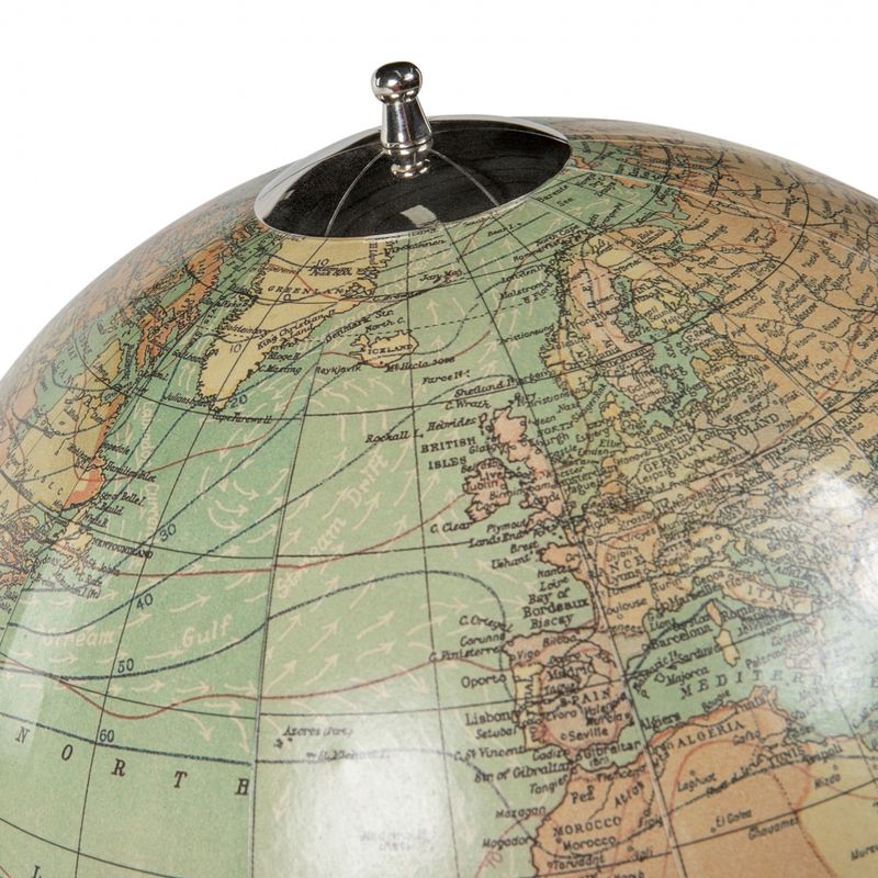 A close-up of the Weber Costello globe print, showing the countries of the world.