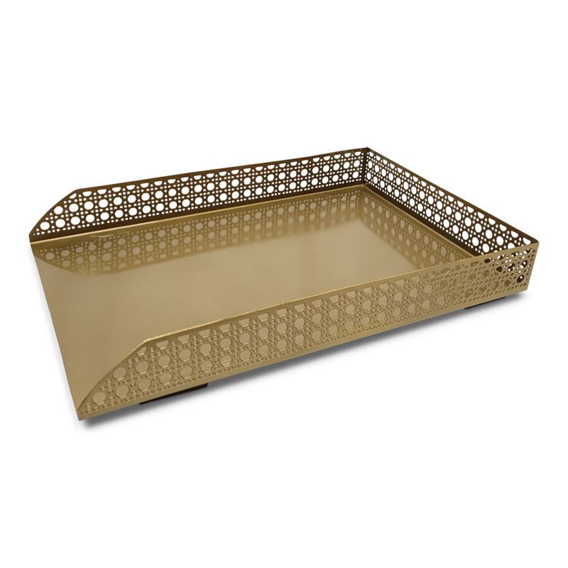 Why spoil your desk with a cheap plastic desk tray when you can have this fine gold desk tray?  