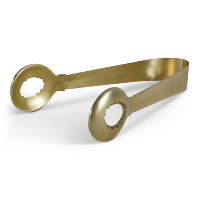 A pair of tongs to delve in to collect the ice