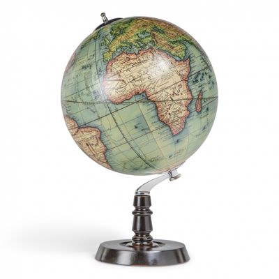 Every home should have a globe, and here is a smart French style globe in beautiful colour showing the world as it was in the 1920's. 
The globe itself is 32 cm in diameter, and stands to a height of 50 cm. and the stand has a Honey Distressed finish.
