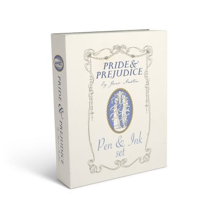 For writers everywhere. A pen and ink set wrapped in a beautiful package of a Jane Austen classic, with a pen, nibs and inks.