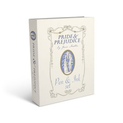 For writers everywhere. A pen and ink set wrapped in a beautiful package of a Jane Austen classic, with a pen, nibs and inks.