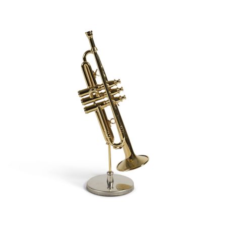 A lovely ornamental instrument for your shelf on a stand to express your love of music.