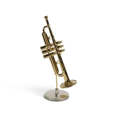 A lovely ornamental instrument for your shelf on a stand to express your love of music.