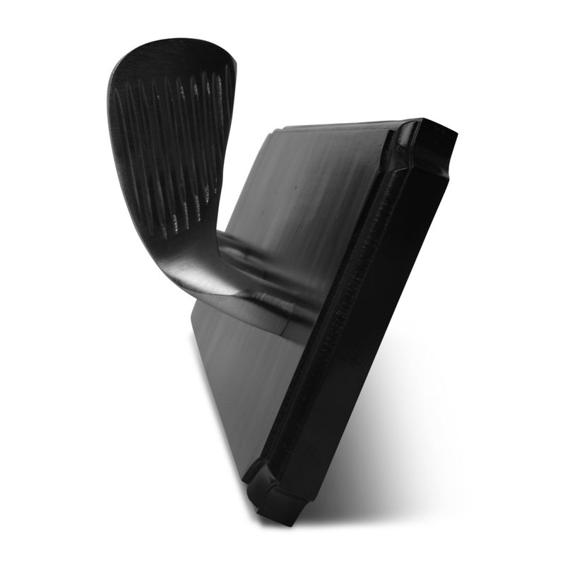 Useful coat hooks in a smart black finish on acacia wood.