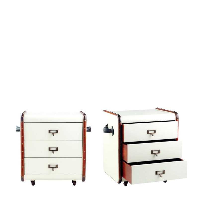 The Stateroom drawers is a replica of those trunks that Victorians took with them on their ocean cruise or when visiting the Empire! With three drawers this first class piece can be used  in a guest bedroom where it will be sure to impress, as a chest or a bedside cabinet. 