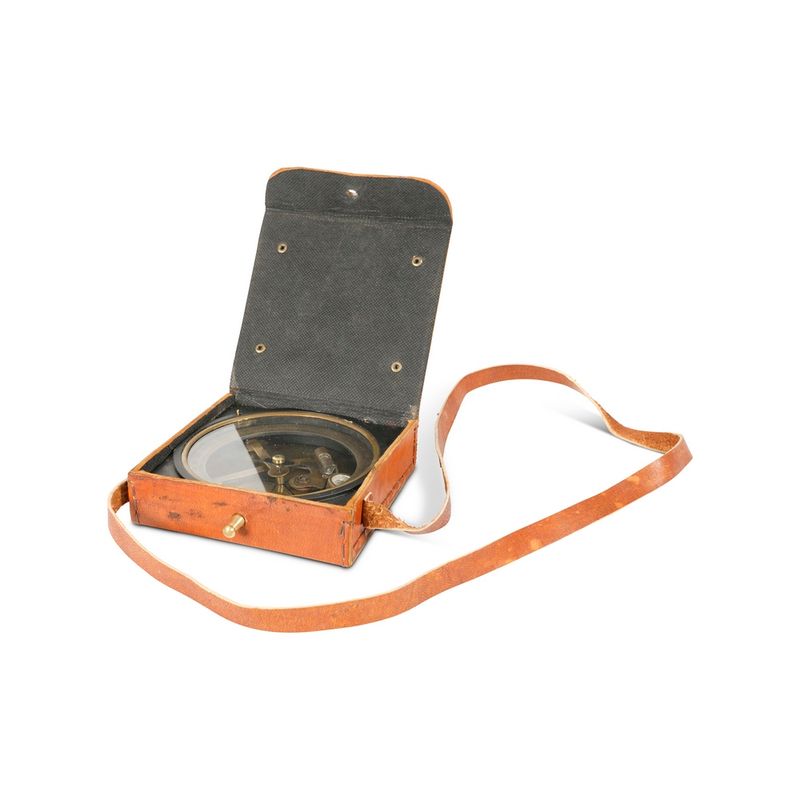 A beautiful compass in a superb leather case complete with strap, so you'll never get lost!