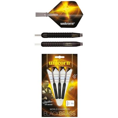 Unicorn Gary Anderson Black Brass Darts
Black Yellow Finish

