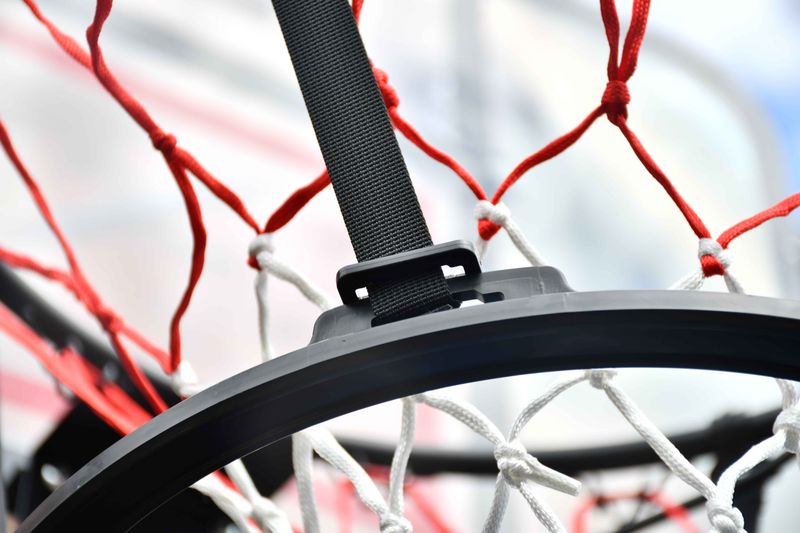 Midwest Basketball Shot Returner System
Black Hoops and Return
White and Red Net
Close Up of Net
