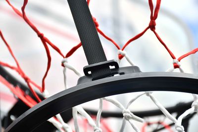 Midwest Basketball Shot Returner System
Black Hoops and Return
White and Red Net
Close Up of Net