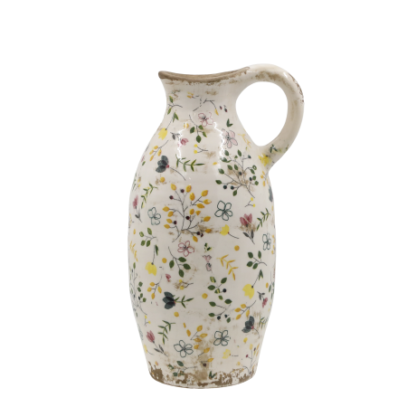 Beautiful handled jug with lovely delicate wildflower design. 
Height 27 cm