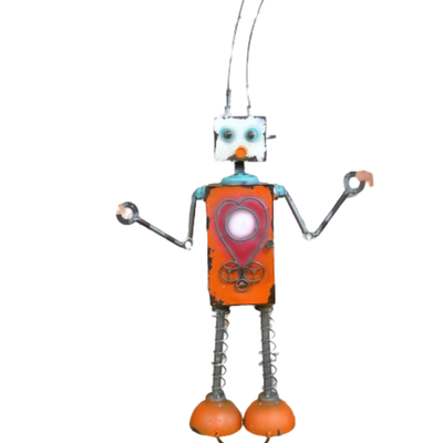 One of our spectacular Robot Range, we present Ethan! Ethan is a magnificent 85 cm tall and made from metal. But he also has a big secret! He has an opening body part that has a secret compartment!!
Looks great in any room,  
