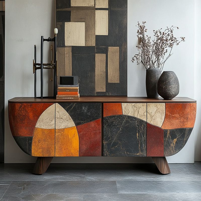 The ideal statement piece for any contemporary setting.  It is both furniture and art, crafted with quality mango and walnut woods, leather and boucle in a uniquely flamboyant, yet tasteful style. 
It has been crafted by hand and truly worth every penny.
Length 130 cm Height 80 cm
