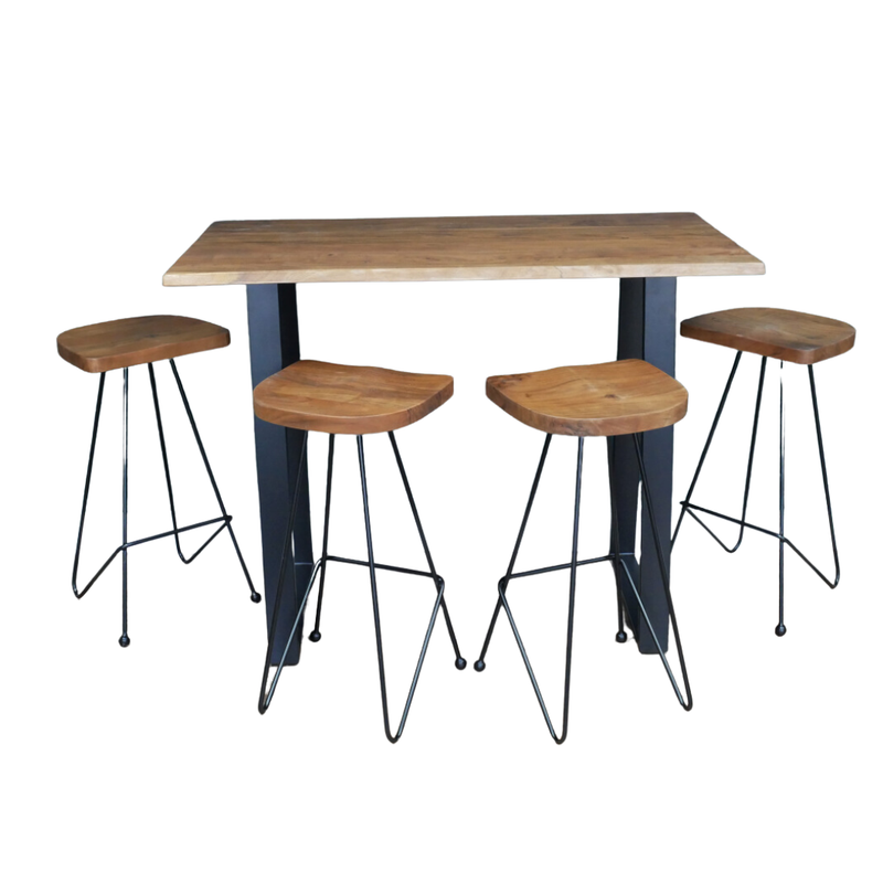 Just see how versatile this Living Edge furniture is. The table is ideal when coupled with these Breakfast/ Bar Stools either in the home or in a bar/ cafe / club environment.