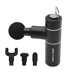 Urban Fitness Mini Massage Gun Rechargeable Massage Gun giving 2-3 hours massaging with a single charge. Small size so easy to tuck away, and 4 different heads for a variety of massage techniques. Charges via USB socket.