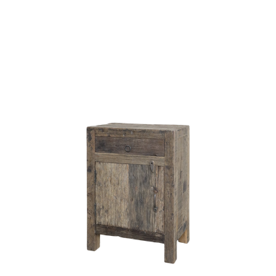Grimaud Small Cabinet.
In dark finish recycled aged wood,
Once drawer and one cupboard