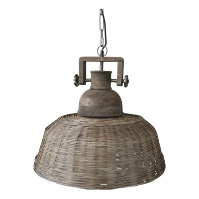 Arlo Large Wickered Rattan Ceiling Light.
Open Bottom.  Iron Works attachment.