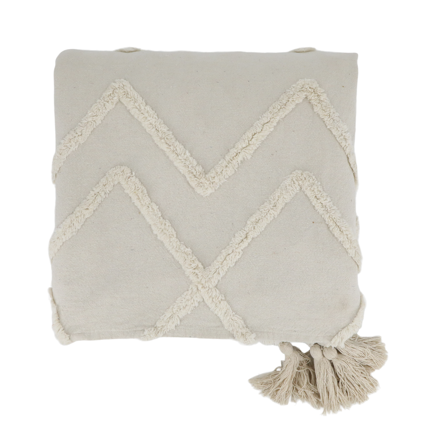 Chic Simplicity Bedspread
Cream tassels and Zig Zag Raised Design