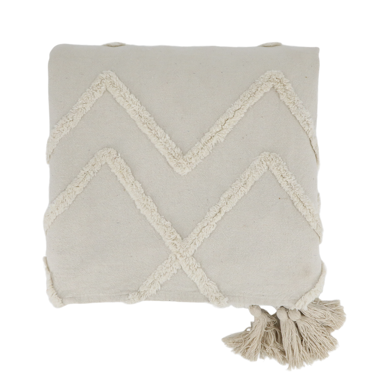 Chic Simplicity Bedspread
Cream tassels and Zig Zag Raised Design