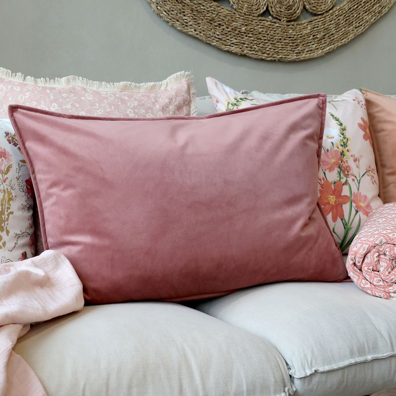 Velour Rectangular Cushion Taupe
Image:  Set on a Cream Sofa
