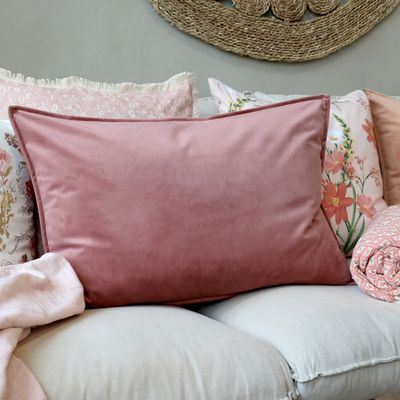 Velour Rectangular Cushion Taupe
Image:  Set on a Cream Sofa