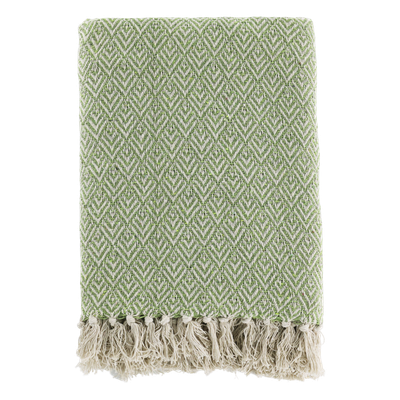 Chic Throw Vert
Harlequin Vert / Cream Pattern.  Cream Tassles.