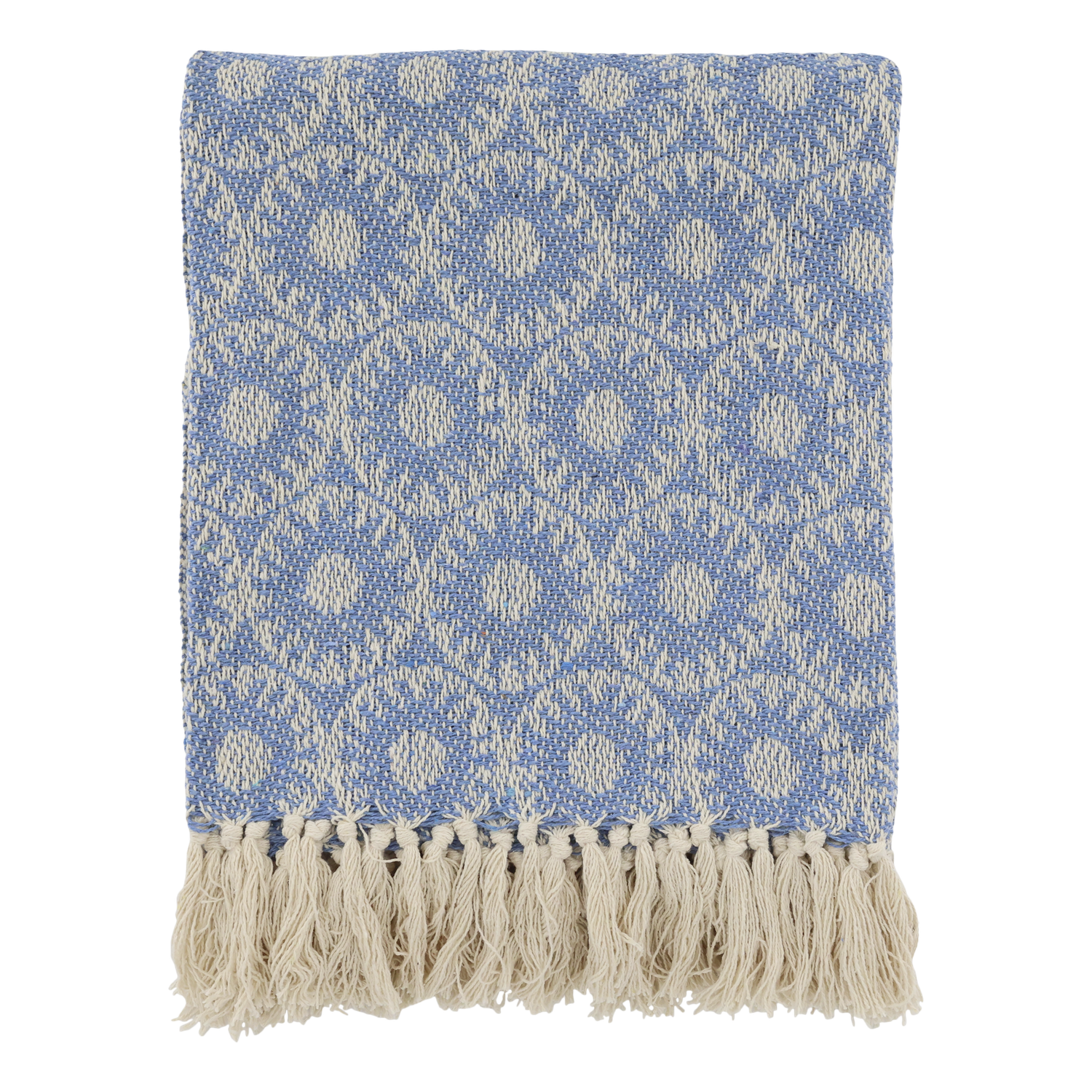 Chic Throw Ocean with Cream Pattern
Harlequin Ocean / Cream Pattern.  Cream Tassles.
