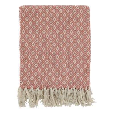 Chic Throw Raspberry 
Harlequin Raspberry / Cream Pattern.  Cream Tassles.