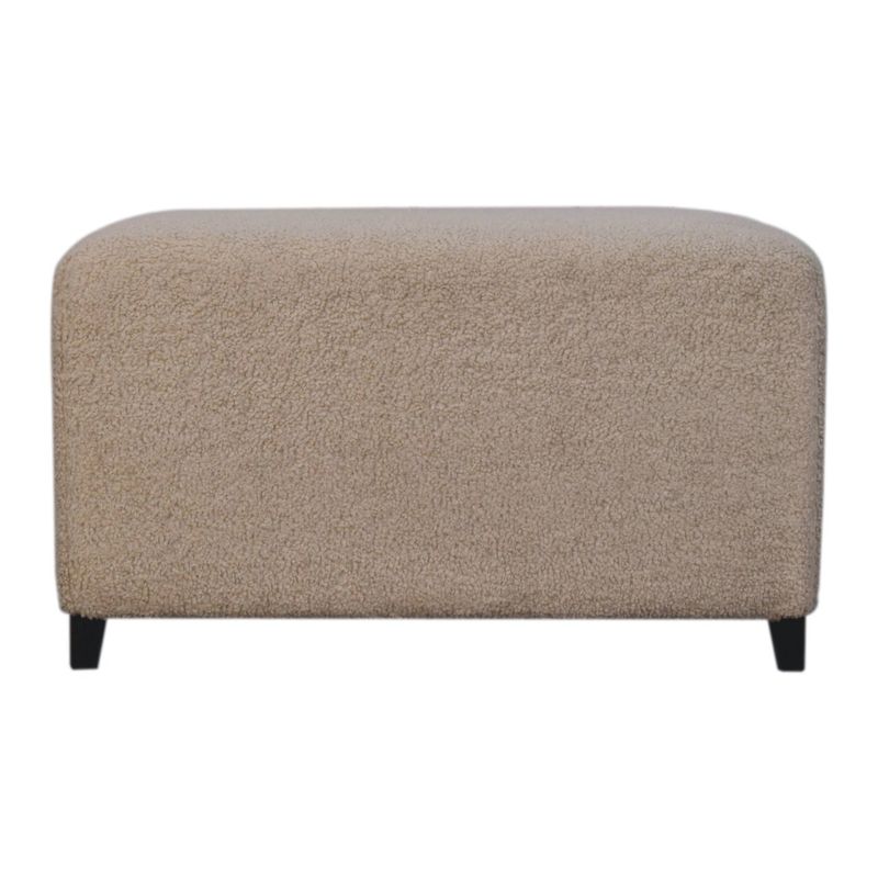 A good solid footstool finished in a cream boucle fabric