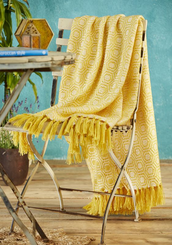 I Used to be a Bottle - Bottle Honeycomb Throw Made from recycled plastic bottles firstly into a yarn and then used to make this lovely honeycomb coloured throw/picnic rug. And it's amazingly soft too!