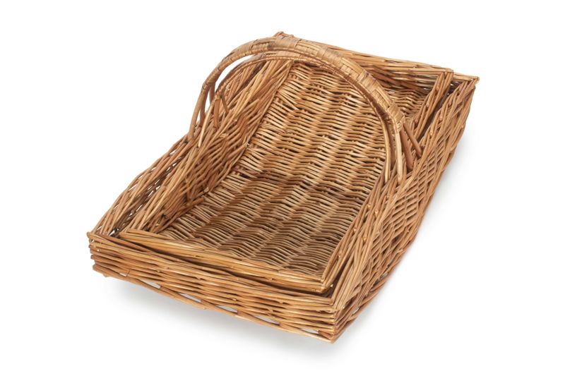 Garden Willow Trug Set
Two Trugs
Willow natural Finish
Image:  Top internal elevation picture