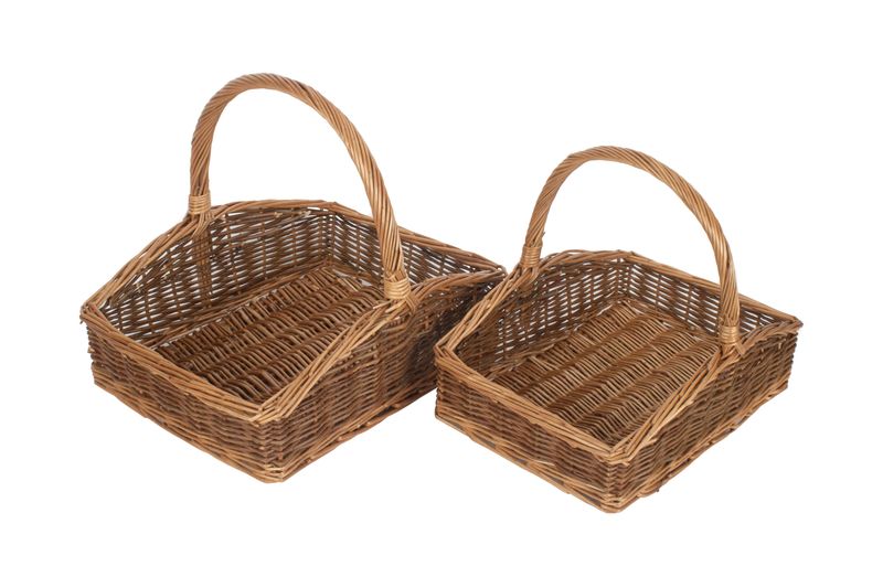 Country Trug Set of Two
Rectangular shape. Dark Weave finish.
Baskets side by side showing from top elevation