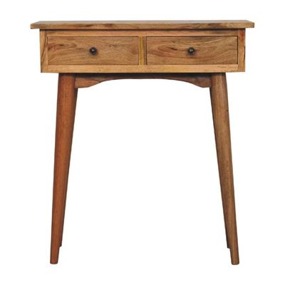 Bergen Console Table.  Natural Oak effect finish with two drawers.
