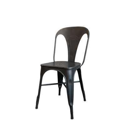 Cantina Dining Chair (set of two) Cantina Dining Chair
Black Finish
Metal with cross bar between legs. Back with central rest.