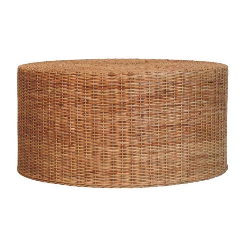 Cresta Circular Natural Woven Finish Coffee Table