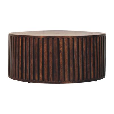 California Walnut Circular Storage Coffee Table