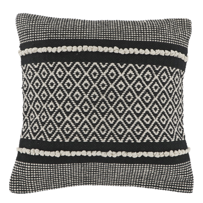 Chic Square Cushion - Black & Cream Diamond Pattern