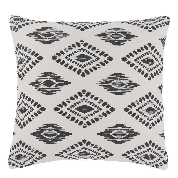 Chic Square Cushion - Black & Cream  Ethnic Pattern