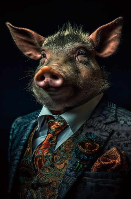 Gunnar Pig Tempered Glass Wall Art